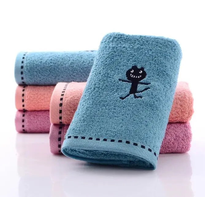 

Cotton Terry Cloth Printed Cartoon Embroidery Black Cat Hand Towel Character Bathroom Face Washcloths
