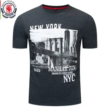 Fredd Marshall летняя футболка с принтом Нью-Йорк, Мужская футболка с коротким рукавом из хлопка, Повседневная футболка с круглым вырезом, мужская одежда 324
