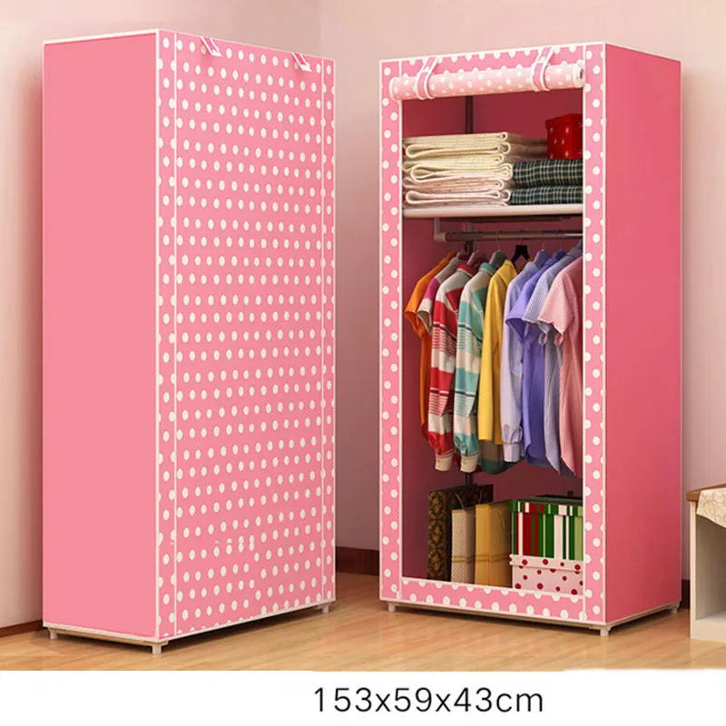 Folding Non-woven Cloth Wardrobe Student Children Bedroom Small Wardrobe DIY Assembly Clothes Storage Cabinet Home Furniture