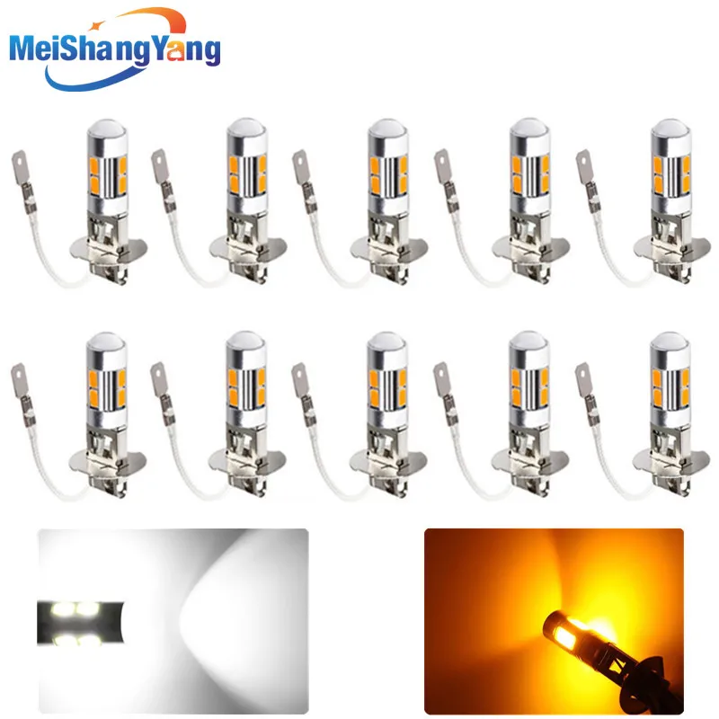 

10 pcs H3 10 Car LED light Fog led high power lamp 5630 smd Auto car led bulbs Car Light Source parking 12V 6000K Headlight