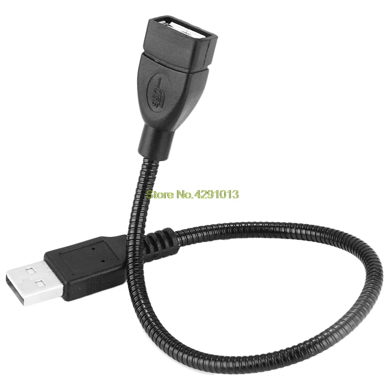 

Flexible Metal USB 2.0 Male To Female Data Power Cord Stand Extension Cable 30CM Drop Shipping Support