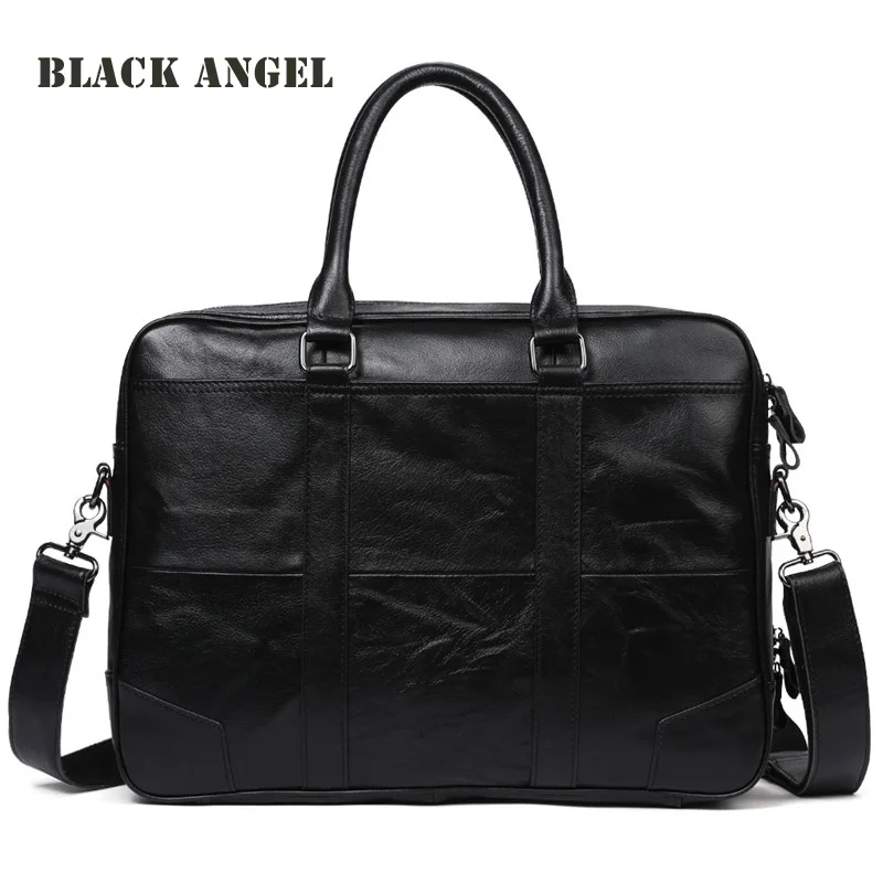 business mens briefcase handbags tote Messenger Shoulder Bag cow genuine leather