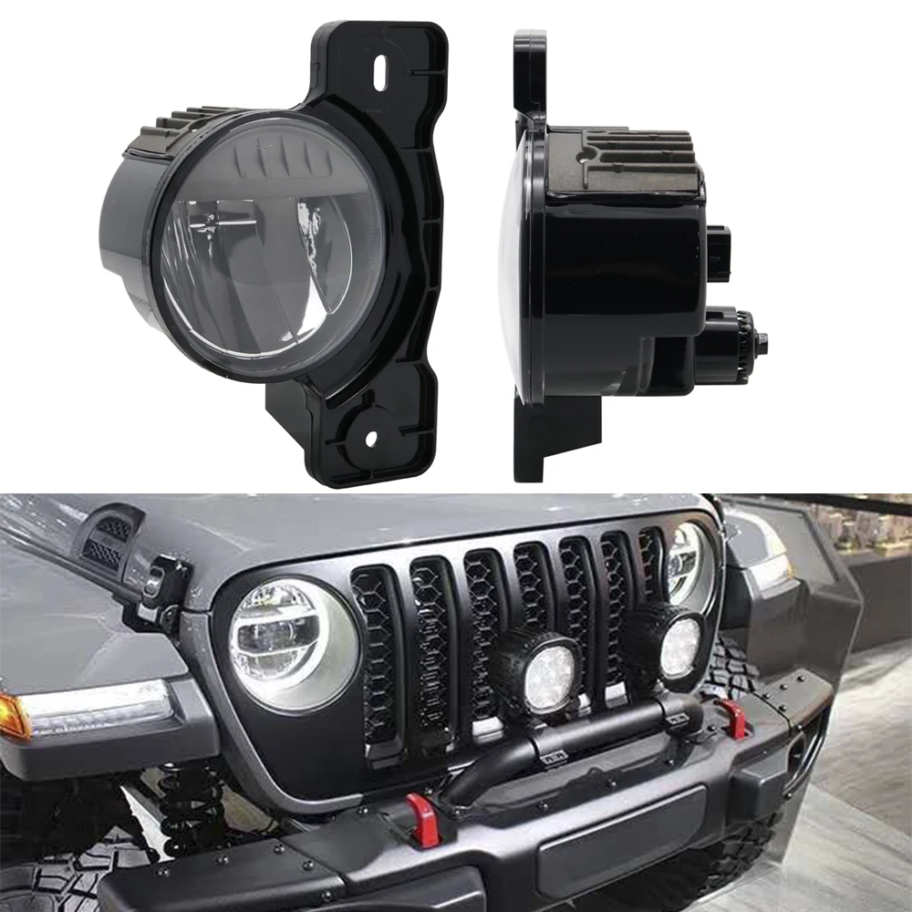 

2pcs 4inch 30w Car Styling Round LED Fog Lights For Jeep Wrangler JL 2018 2019 10th Anniversary Front Bumper car