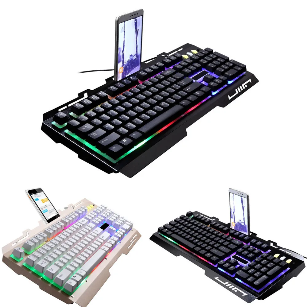 

EPULA G700 LED Rainbow Color Backlight Gaming Game USB Wired Keyboard Mouse Set LOL 4.19