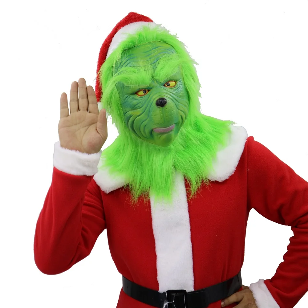 The Grinch Adult How the Grinch Stole Christmas Cosplay Santa Claus Costumes Cap Socks Belt Mask The Grinch Adult How the Grinch Stole Christmas Cosplay Santa Claus Costumes Cap Socks Belt Mask