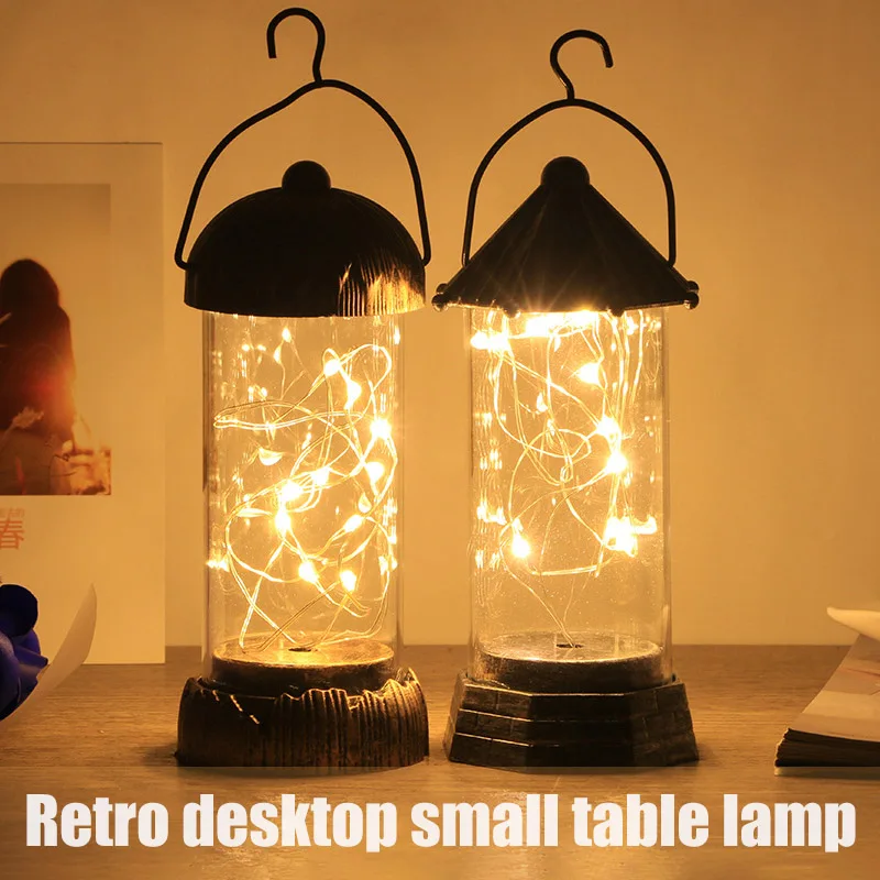 European Retro Light Desktop Small Table Beautiful Filament Small