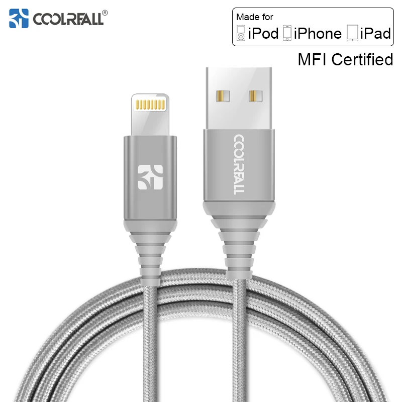 Coolreall MFi Lightning USB кабель для iPhone X 8 7 6S 6 Plus 5S SE 5 Быстрая зарядка для iPhone кабель зарядного устройства кабели для мобильных телефонов