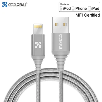 

Coolreall MFi Lightning USB Cable For iPhone X 8 7 6S 6 Plus 5S SE 5 Fast Charging For iPhone Charger Cable Mobile Phone Cables