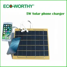 Eco-worthy best portable solar mobile universal cell phone charger 5v for iphone note with usb cable