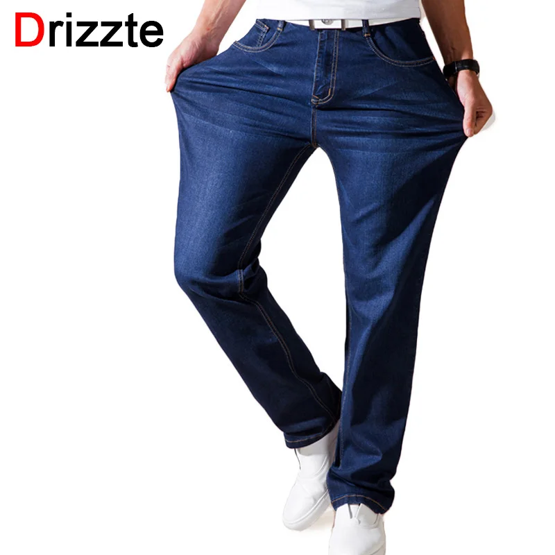 

Drizzte Summer Thin Jeans Fashion Mens Stretch Denim Jean Loose Fit Relax Denim Trousers Pants Jean Plus Size 36 38 40 42 44