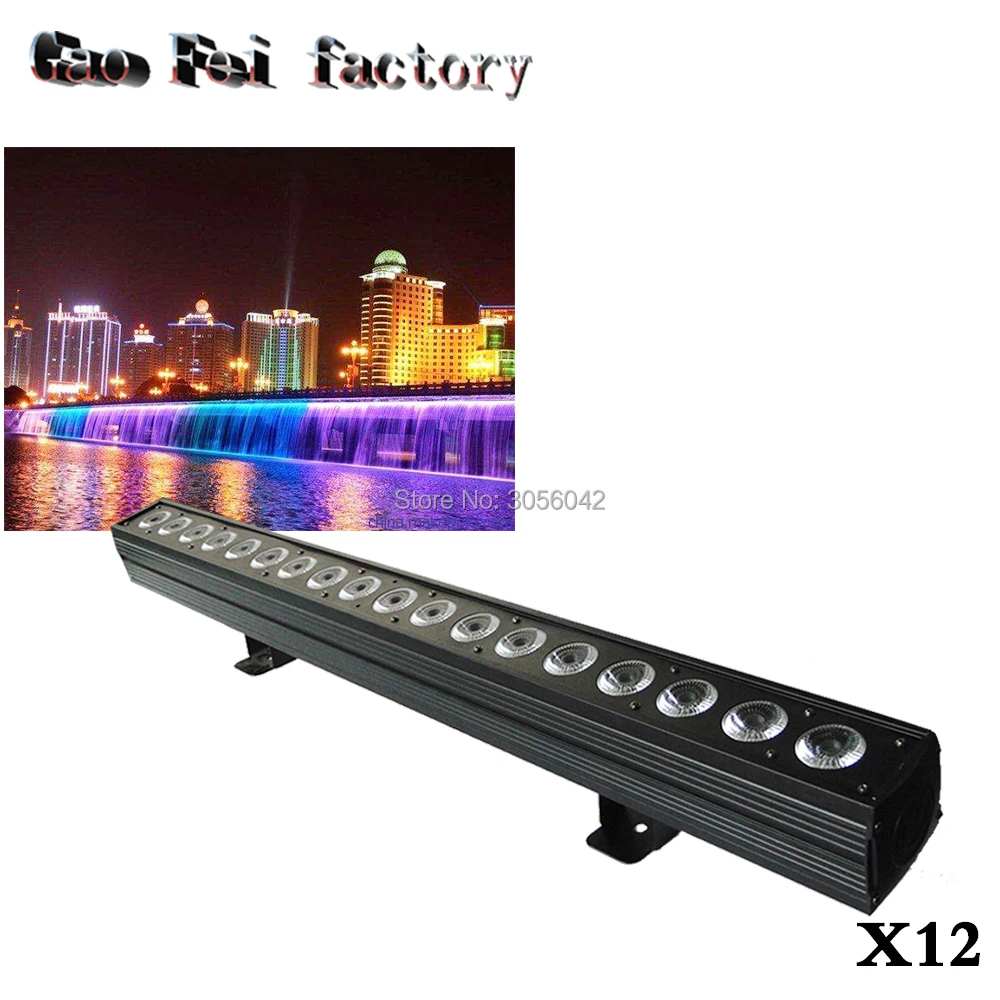 

12pcs/lot led wall wash light ip65 dmx512 led rgbwa wall washer 18x10w 5-in-1 outdoor linear decoration light