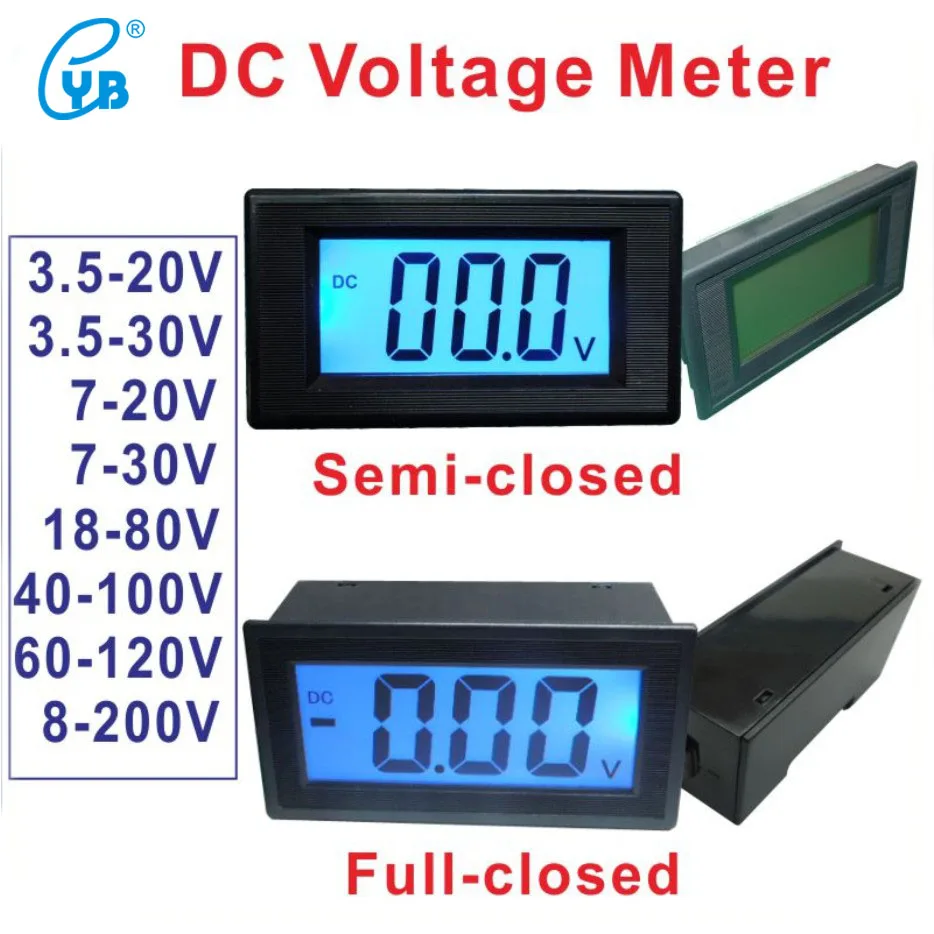 DC Voltage Meter Two wire LCD Digital Voltmeter Panel Meter Mini