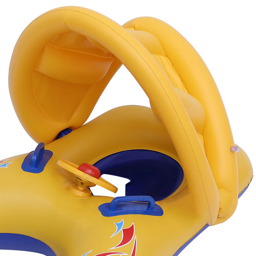 Мать-ребенок надувной круг плавать ming круг Съемный солнцезащитный круг младенческое сиденье плавать лодка плавательный круг двойной