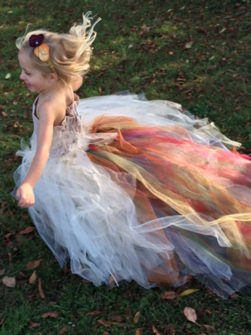 fall color flower girl dresses