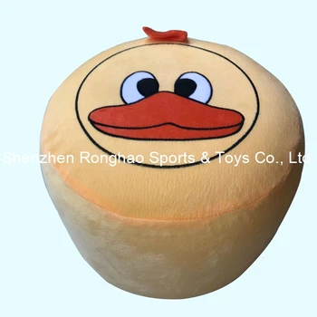 

Free Shipping Inflatable Stool Thick PVC Cotton Cover Cartoon Plush Air Pouf Chair Lovely Pneumatic Stools Portable Yellow Duck