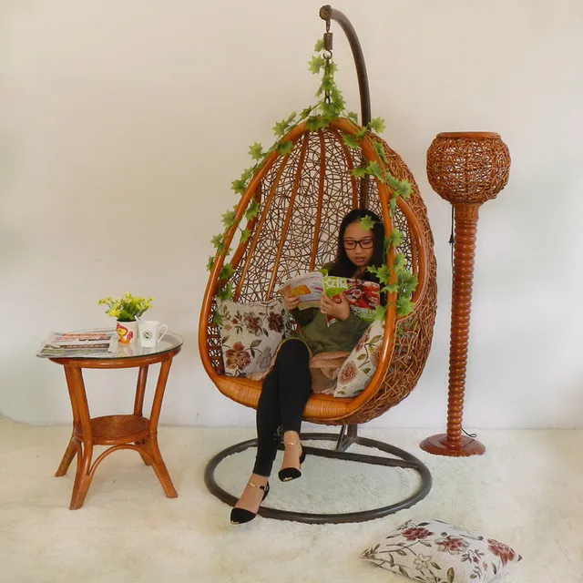 Rattan swing hanging chair indoor rattan bird nest hanging basket casual chair balcony rattan