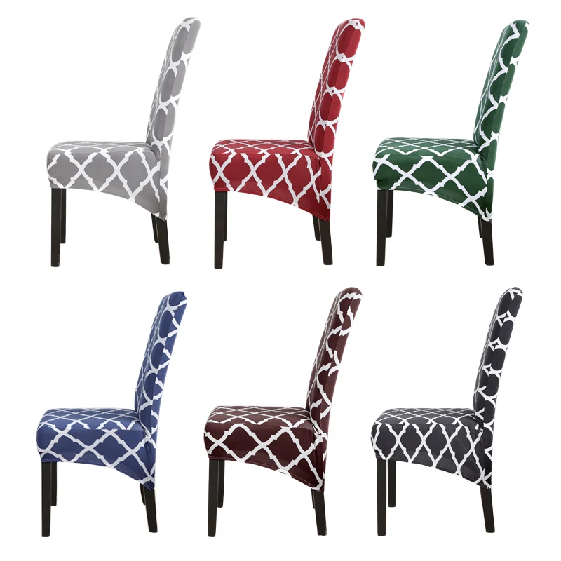 

Grid Pattern Large Size Elastic Chair Cover Spandex Office Seat Covers Anti-dirty Chair Cover for Kitchen Party housse de chaise