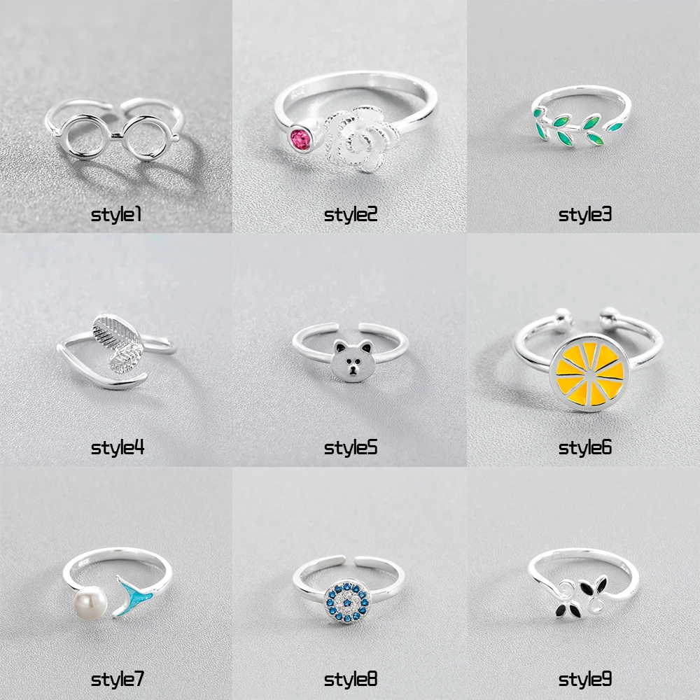 

Chereda Silver Finger Ring Female Women's Minimal Minimalist Jewelry CZ Crystal Knuckle Toe Ring Sets for Lady Girls Jewelry