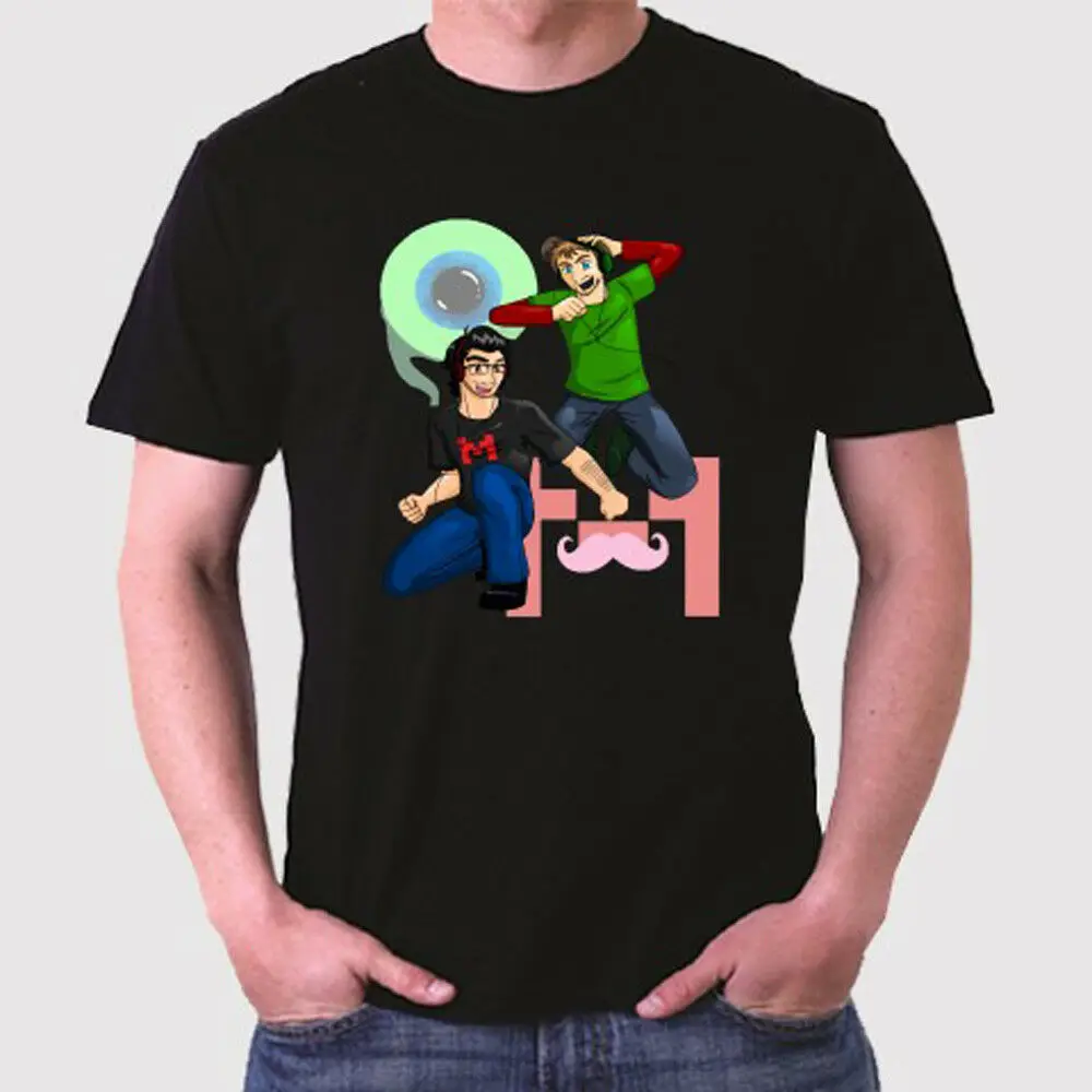 Markiplier Jacksepticeye известный регистратор Мужская Черная Футболка размер S до 3XL |
