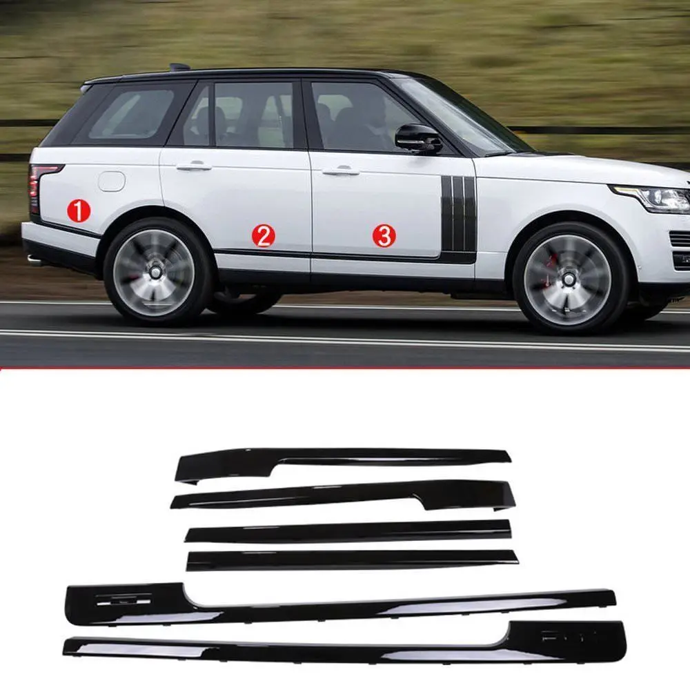 

Gloss Black Base and long Wheelbase Replacement Side Decoration Strip For Landrover Range Rover Vogue LR405 14-17 Car Styling