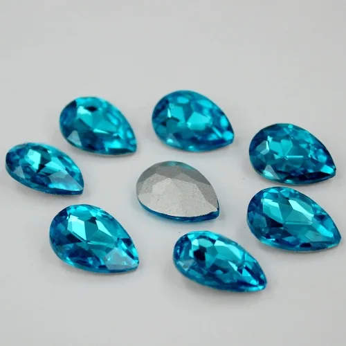

Aquamarine Teardrop Crystal Glass Pointed Back Glass Fancy Stones beads.10*14mm,13*18mm,18*25mm,20*30mm