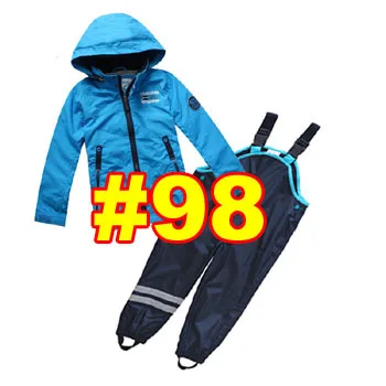 Ветровка для мальчиков, куртка и штаны, небесно-голубая куртка+ темно-синие штаны, размер 98-128(MOQ: 1 комплект - Цвет: 98 set