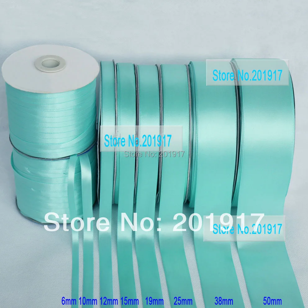 

6mm TiffanyBlue Single Face Satin Ribbon Rope+100yds+Matte Polyester Ribbon Mix Cords HairBow Wedding Party Sewing Decoration