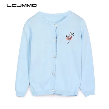 

LCJMMO 2018 Baby Girl Cardigan Coat Girls Sweater New Spring Winter Long-Sleeve Print Knit Kids Children Sweater Outerwear 3-10Y