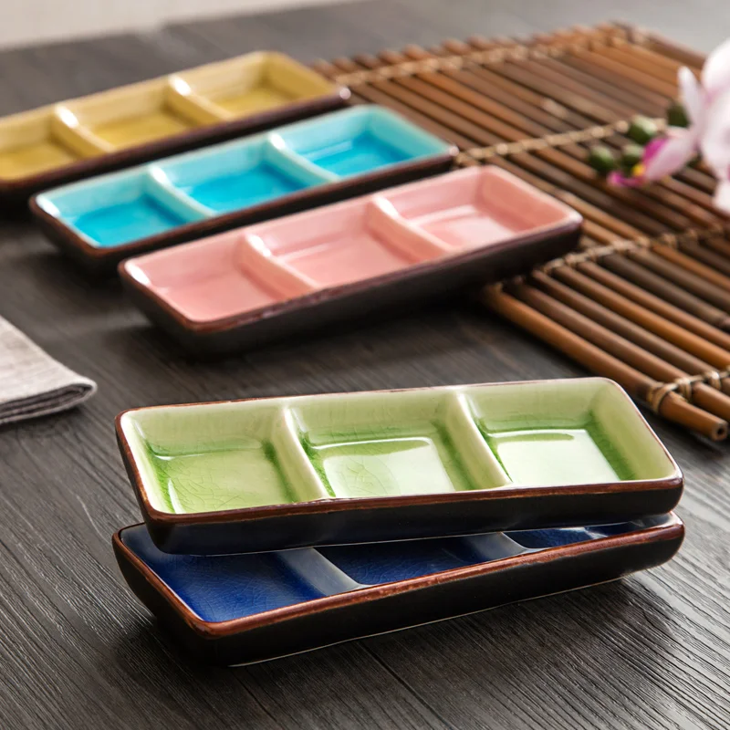 

1PCS Japanese Ice crack series ceramic wasabi sauce dish Plate