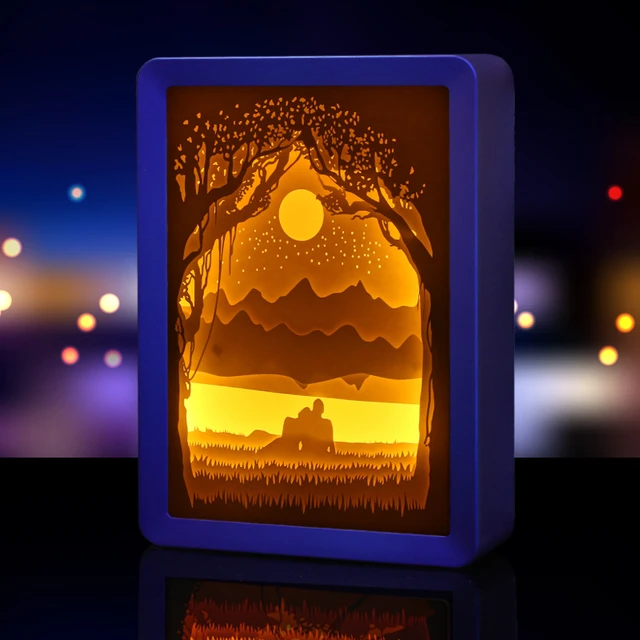 Automatically Color Changing Paper Cut Light Box Paper Craft