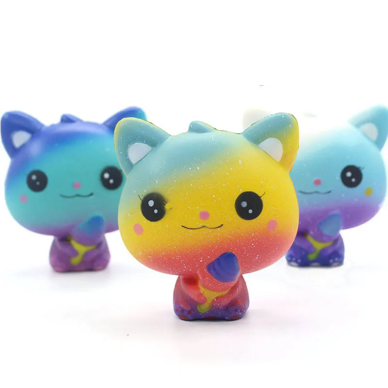 

Jumbo cute Colorful Squishy Ice Cream Cat Squishies Slow Rising Toy Cream Phone Straps Scented Squeeze Toy 10.5*9.2CM