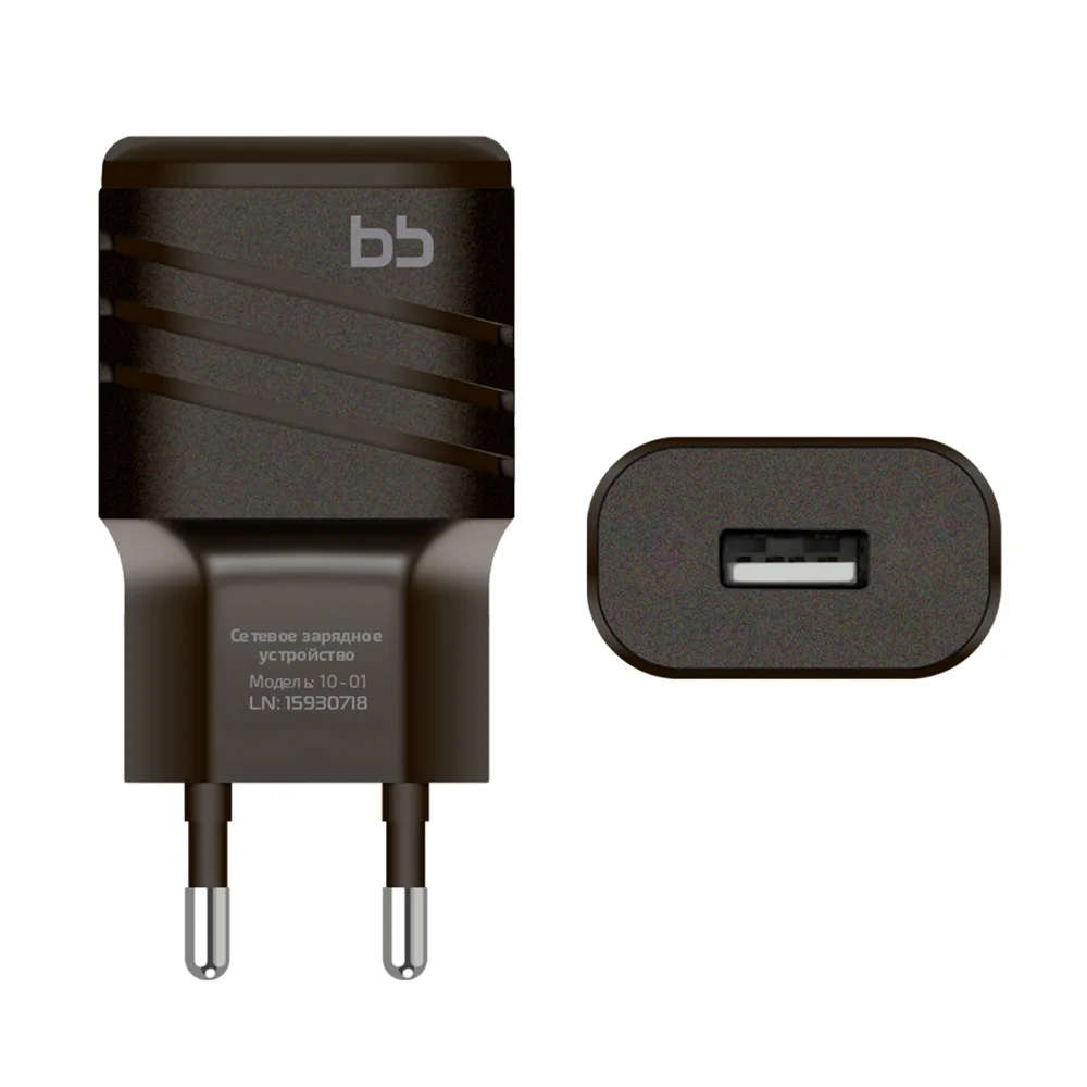 Сетевое зарядное устройство BB TC 10 01 USB прочное надежное зу черный|Зарядные