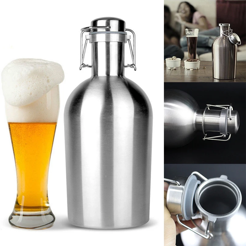 Buy 64oz 1.9L Stainless Steel Beer Growler Swing Top