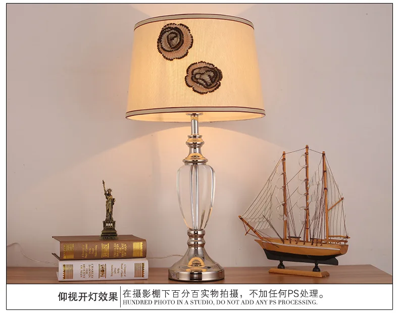 

TUDA 30X52cm Free Shipping Modern European Style LED Table Lamps High Grade Fabric Lampshade Table Lamp For Bedroom Study E27