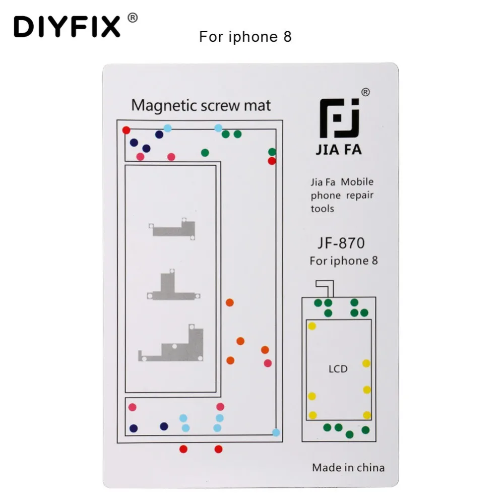 DIYFIX 13 шт. Магнитный винт коврик для iPhone 4, 4S, 5, 5S, 6, 6 Plus, 6s, 6s Plus, 7, 7 Plus, 8, 8 Plus, X направляющая подставка, инструменты для ремонта мобильного телефона