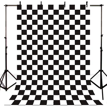 

Newborn Photography Backdrops Vintage Checkerboard Photo Background for Photo Studio Black and White Square Lattice Backdrop