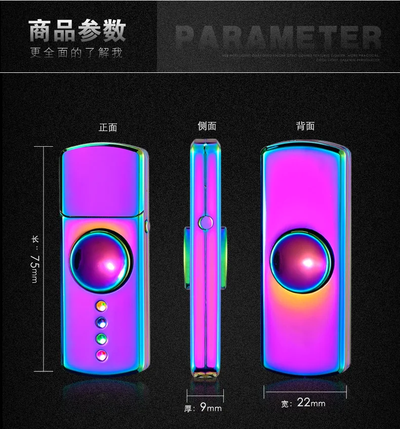 

Clearance Sale!Fidget Gyro Cigarette Electric Lighter USB Rechargeable Lighter Light Up Hand Spinner with LED