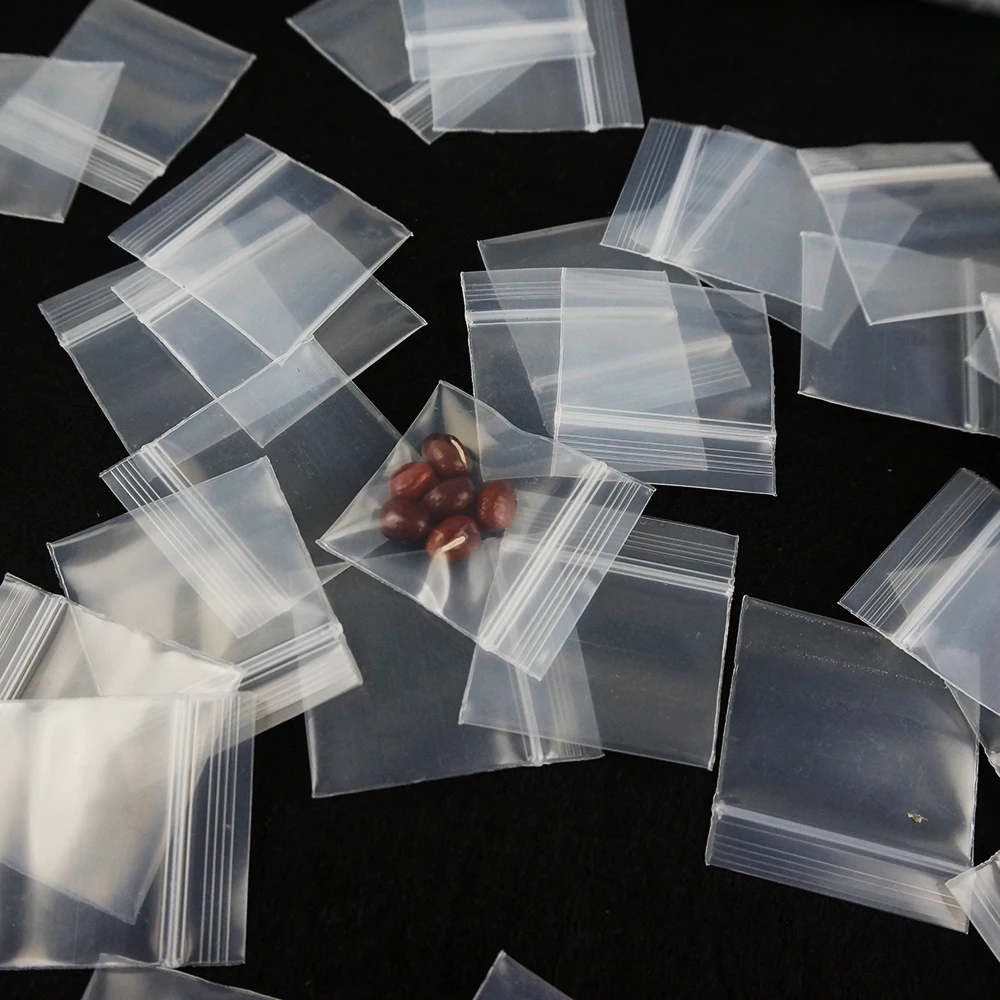 Small More Thicker PE Zip Lock Bag 1000pcs All Clear Ring Crystal Packing Pouch Reusable Accessory Zipper Lock Sack Mini Bags
