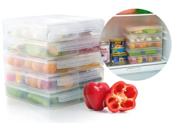 Пластиковый пищевой герметичный ящик для хранения, контейнер для хранения, кухонная посуда с изображениями фруктов, сушилка для слива, органайзер для холодильника