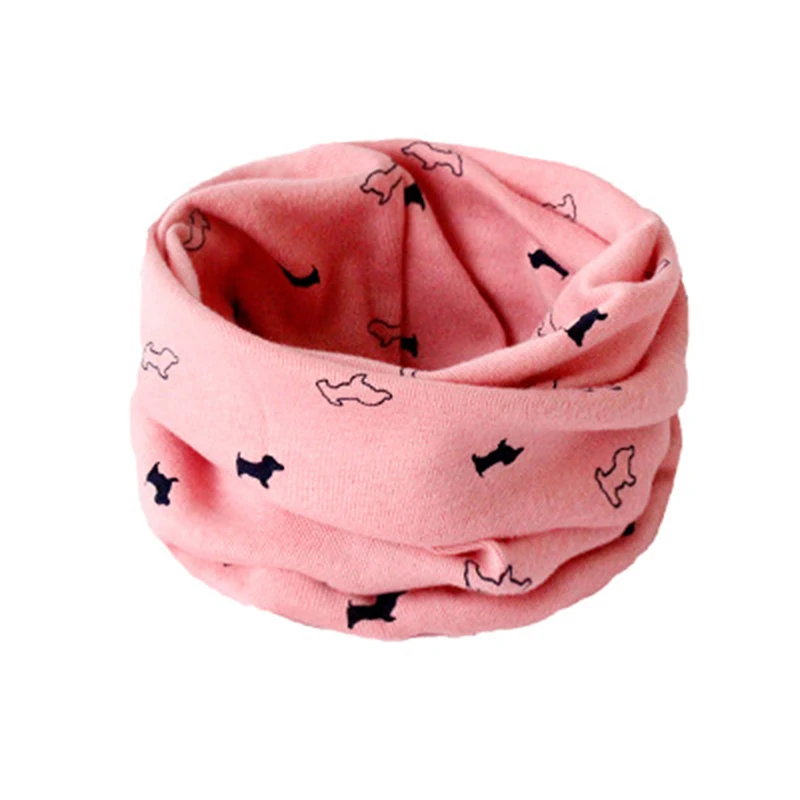 Dog Cartoon Baby Boys Girls Scarves O Ring Scarf Warm Soft Fashion Neck