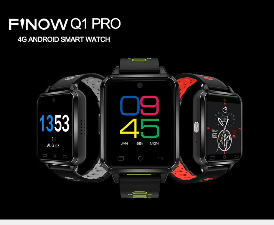 FINOW Q1 PRO 4G Smartwatch телефон 1,54 дюймов Android 6,0 Смарт часы gps Bluetooth MTK6737 четырехъядерный 1,3 ГГц 8 Гб rom часы для мужчин