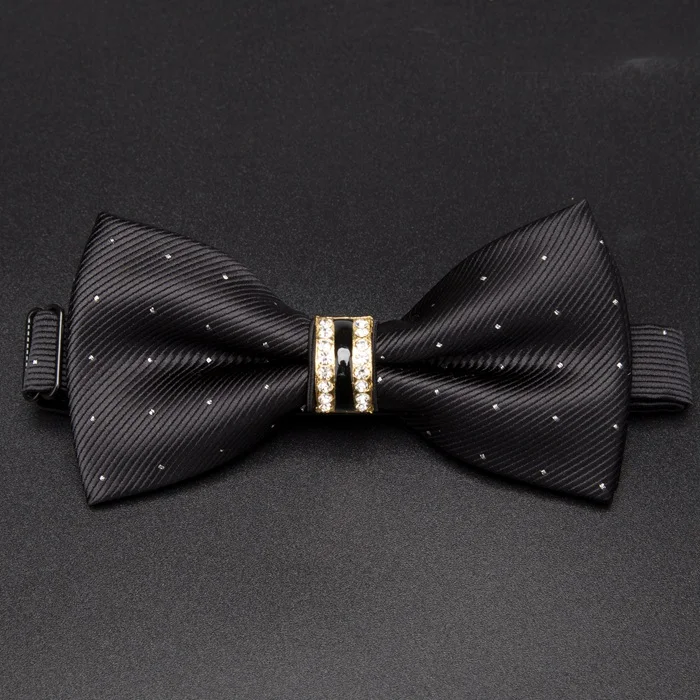 Мужской галстук-бабочка, формальный галстук в полоску, роскошные стразы, мужская мода, деловой мужской свадебный галстук-бабочка, Мужская одежда, рубашка, подарочные галстуки - Цвет: HJZS-13