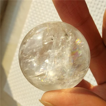 

DHX SW 4 cm naturall clear white calcite iceland stone sphere wicca stone spiritual ball meditation fengshui crystal healing
