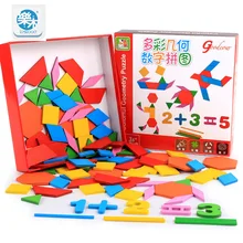 Деревянные игрушки-головоломки Logwood Детские деревянные игрушки-головоломки цифры и формы красочные Развивающие деревянные настольные игры детские подарки