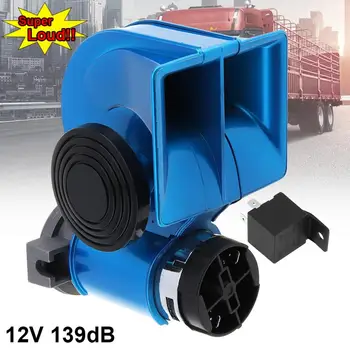 

12V 139dB Car Lacquer Bule Snail Compact Dual Air Horn for Car Vehicle Motorcycle Yacht SUV Boat