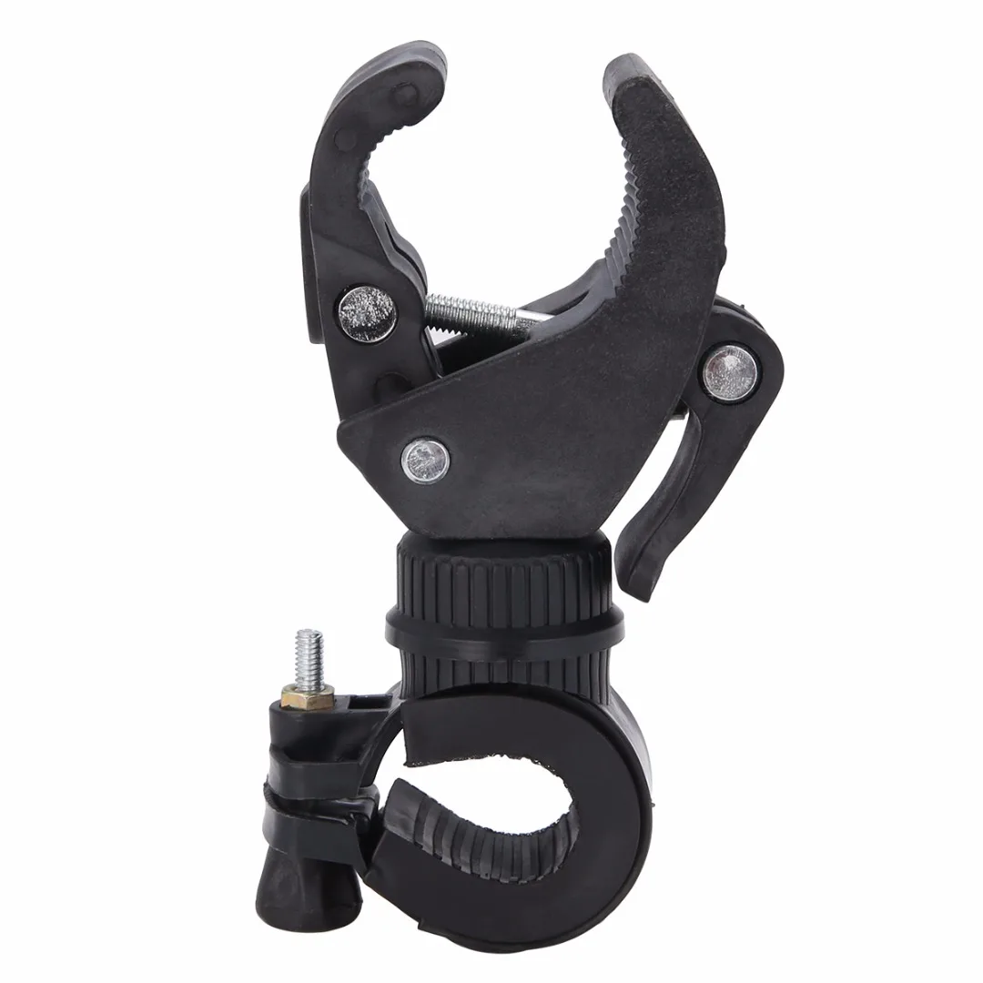 New Portable Bike Flashlight Holder 360 Degree Bicycle Bike Flashlight Bracket Clip Mount Clamp Holder Adjustable Black