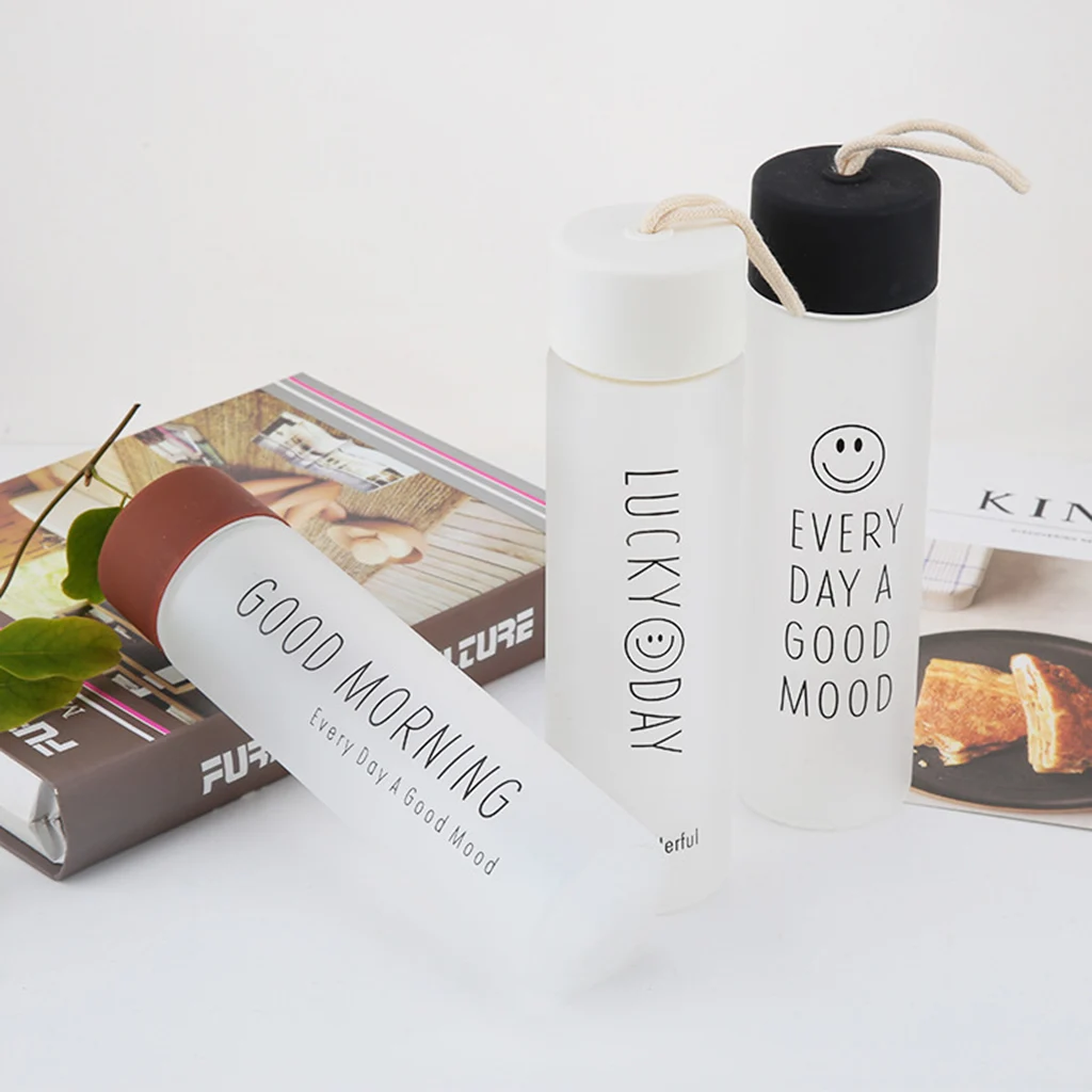 360 مللي فرك الزجاج المياه زجاجة الرياضة في الهواء الطلق المحمولة كوب ماء جولة مانعة للتسرب السفر حمل للمياه زجاجة Drinkware 360 مللي فرك الزجاج المياه زجاجة الرياضة في الهواء الطلق المحمولة كوب ماء جولة مانعة للتسرب السفر حمل للمياه زجاجة Drinkware