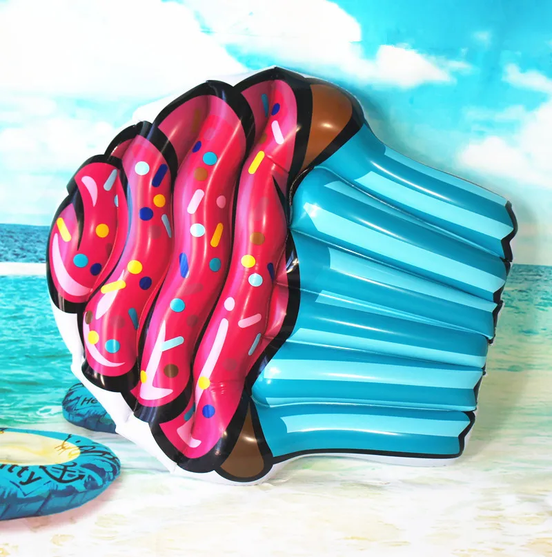 Разноцветный капкейк надувной матрас для бассейна для взрослых детей пляжные вечерние игрушки украшения мороженое матрац лежак
