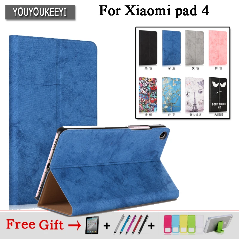 

Smart Case for Mi Pad4 mipad 4 Protective cover cases Stand cove For Xiaomi Mi Pad 4 Mipad4 8.0 inch Tablet PC+Screen Film gifts