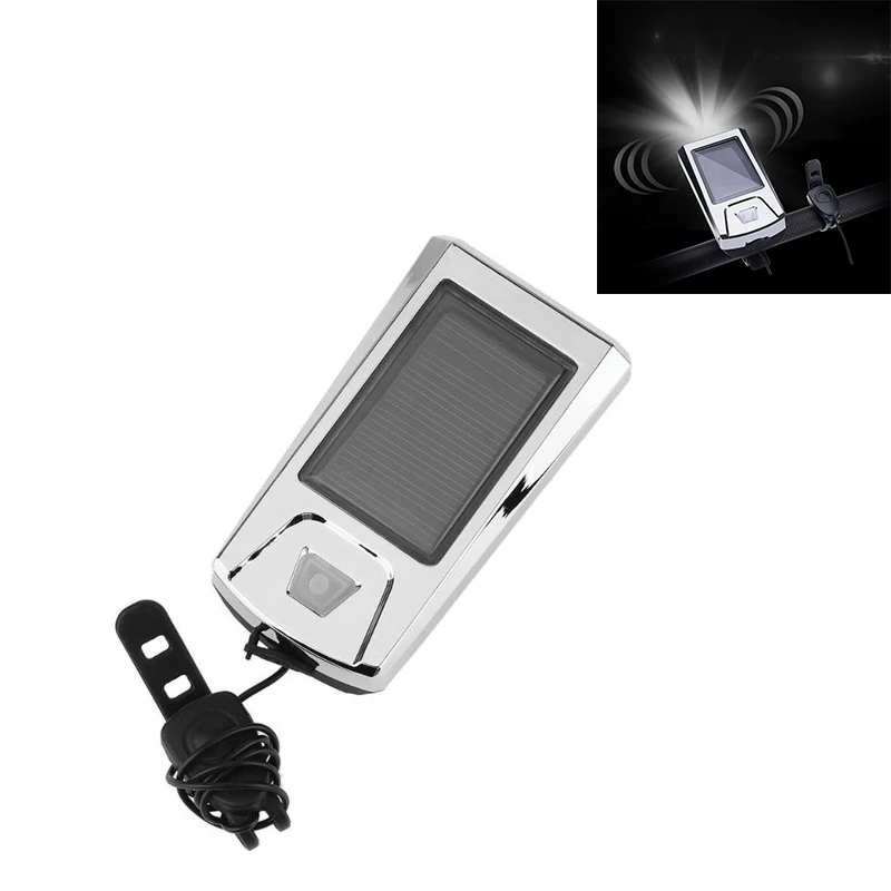 

waterproof Outdoor for Cycling Bike XPE LED Headlight 300 Lumens Torch Solar + Horn Torch Night Rechargeable USB add on Bell L#8